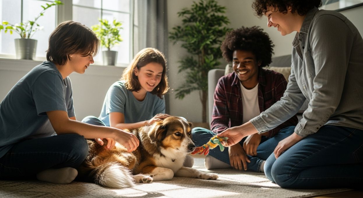Comment intégrer un animal adopté dans un foyer avec de jeunes enfants ou adolescents