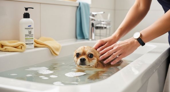 Le premier bain du chiot : mode d’emploi pour un moment serein