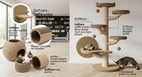 Griffoirs pour chats : sélection d’accessoires qui durent dans le temps